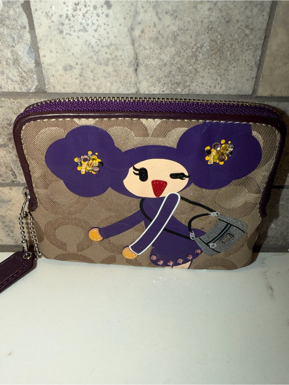 Rare Y2K Coach Poppy Chan Violette Wristlet in pristine condition